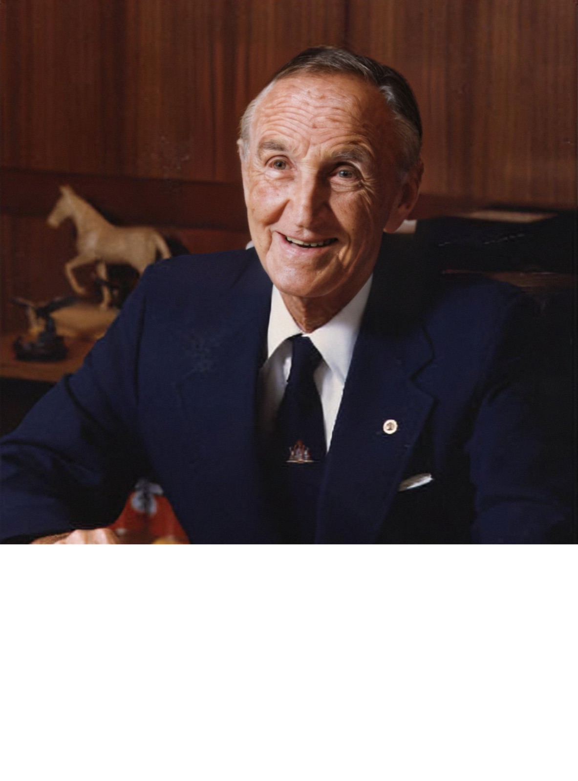 Portrait photograph of Mike Mansfield, the United States senator, taken in 1985.