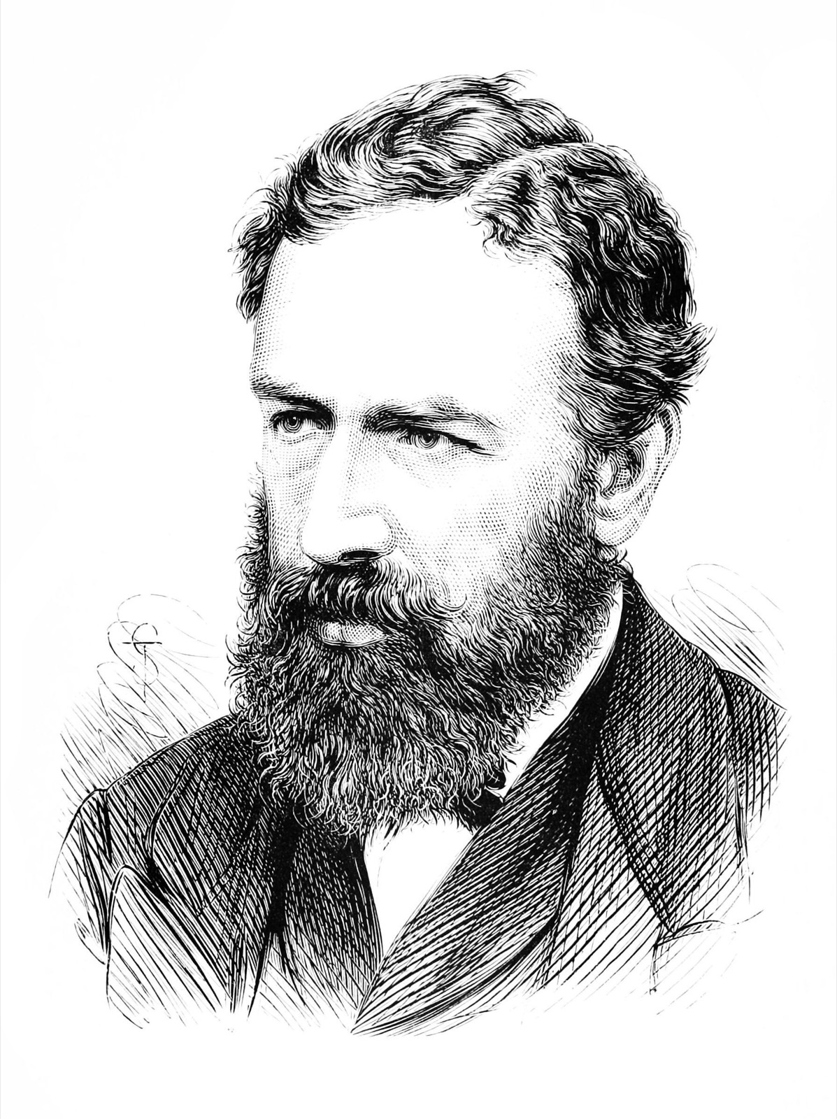Nineteenth-century engraved portrait of William Stanley Jevons, bearded, from Popular Science Monthly.